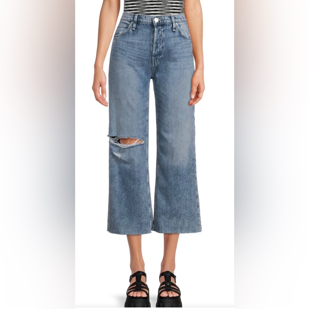 HUDSON JEANS Rosie High Rise Cropped Wide Leg Jeans